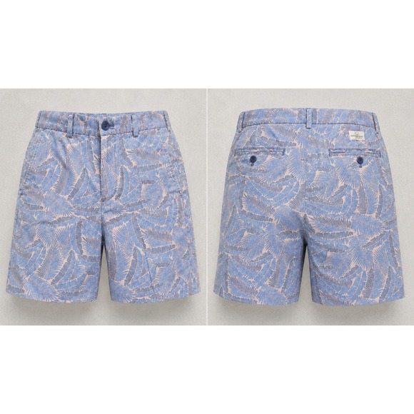 Vineyard Vines Other - Vineyard Vines Breaker Shorts Mens 30 Pink Blue Palm Leaf Tropical Beach Preppy